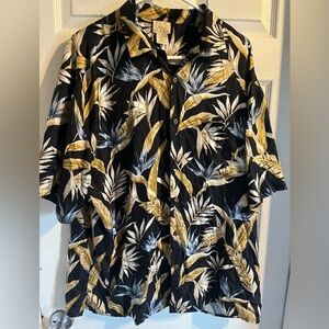 Jos. A. Bank Men’s 100%‎ Silk Short Sleeve Hawaiian Button Down Shirt Size XXL